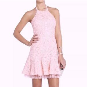 NWT BCBGMAXAZRIA Basanti Women's Fit & Flare Halter Dress | Light Pink | 8